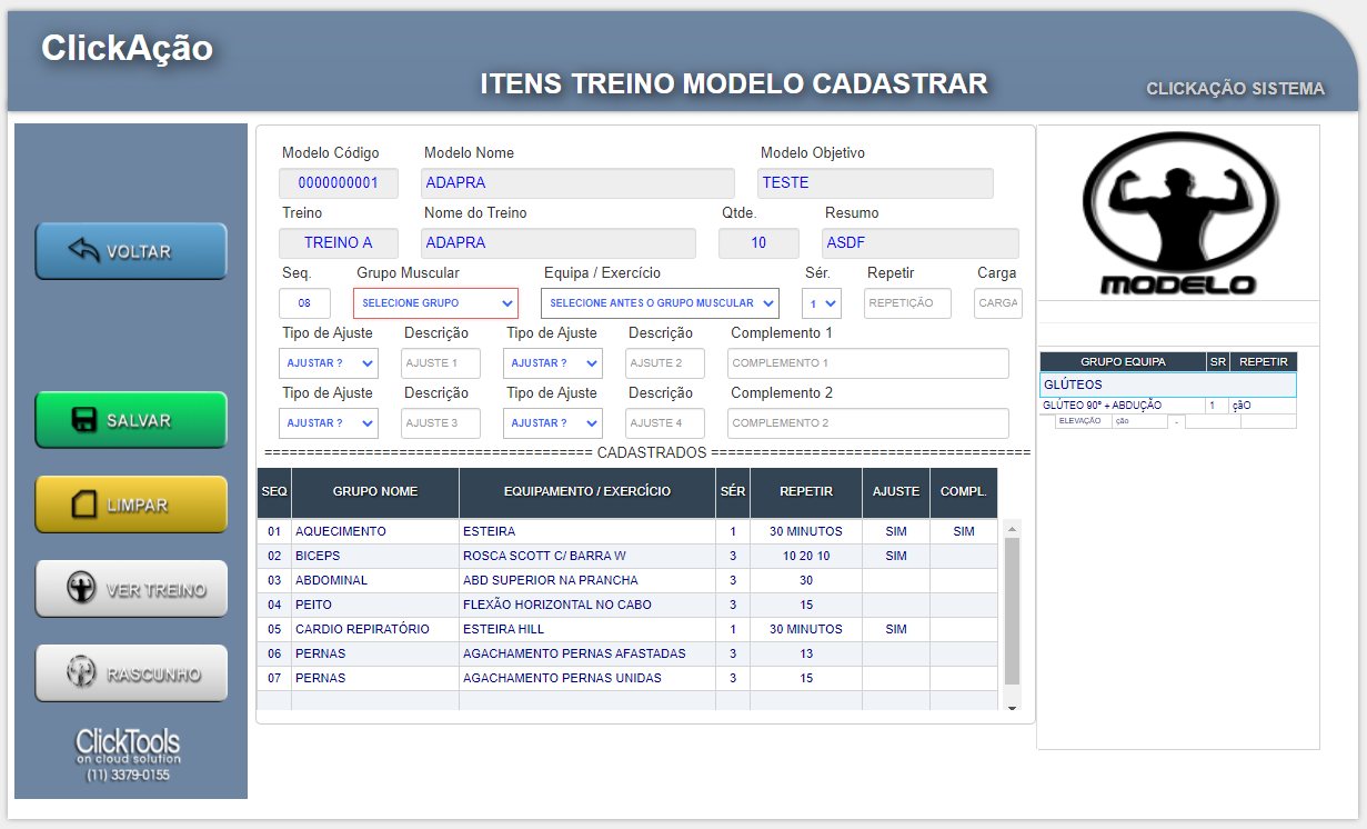 ClickAo Treinos WEB